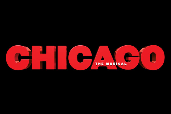 Chicago show art red logo on black background